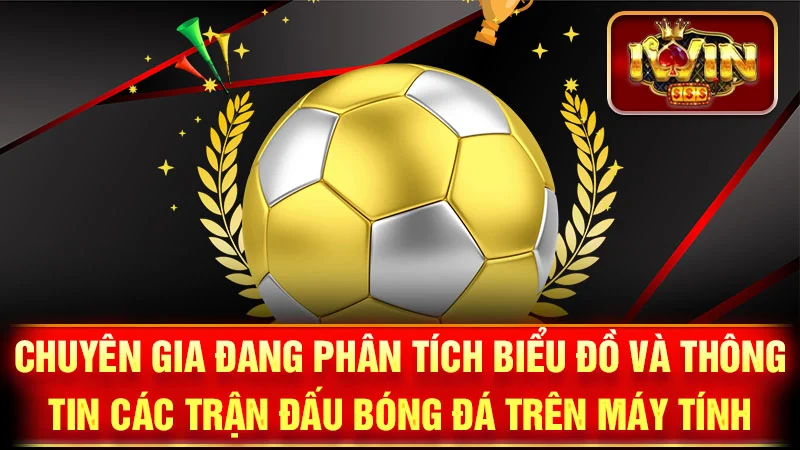 Chuyên gia đang phân tích biểu đồ và thông tin các trận đấu bóng đá trên máy tính.