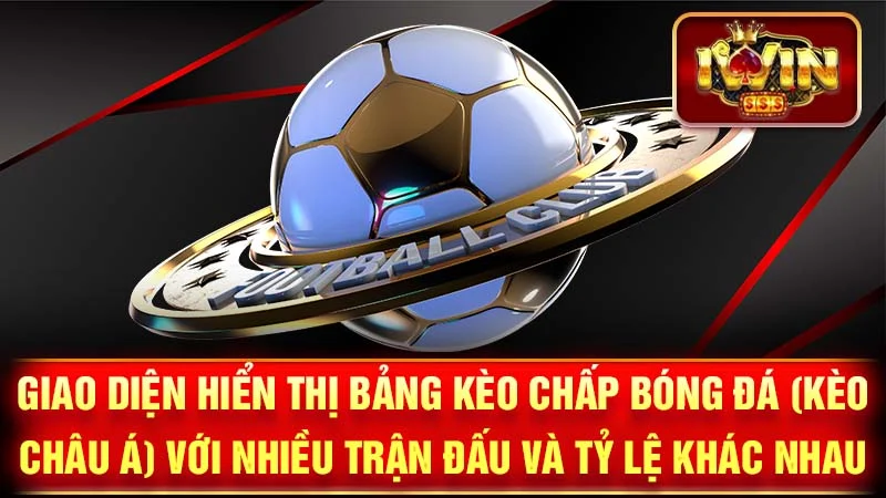 Giao diện hiển thị bảng kèo chấp bóng đá (Kèo Châu Á) với nhiều trận đấu và tỷ lệ khác nhau.