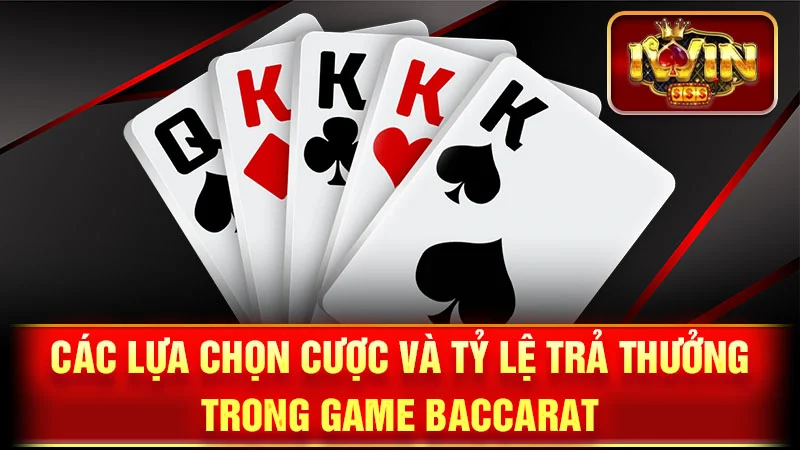 Các lựa chọn cược và tỷ lệ trả thưởng trong game Baccarat.