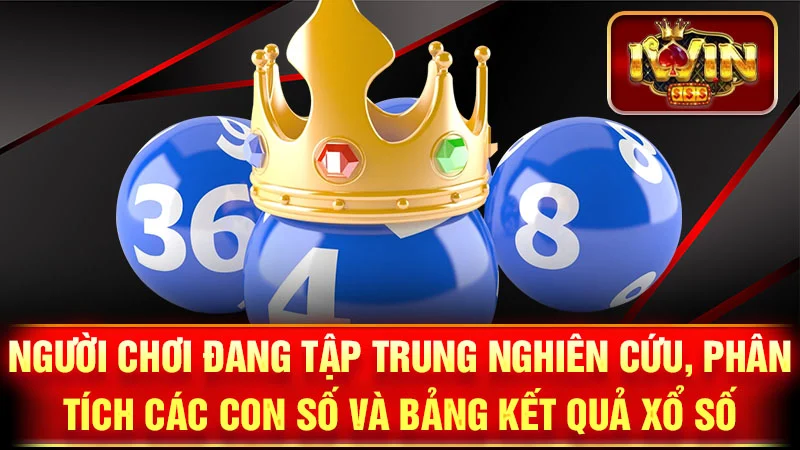 Người chơi đang tập trung nghiên cứu, phân tích các con số và bảng kết quả xổ số.